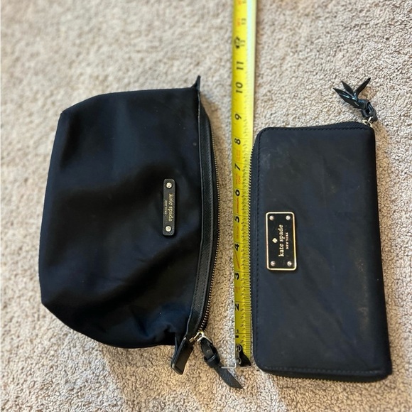 Kate Spade black nylon wallet and make up case - good used condition - Picture 6 of 8